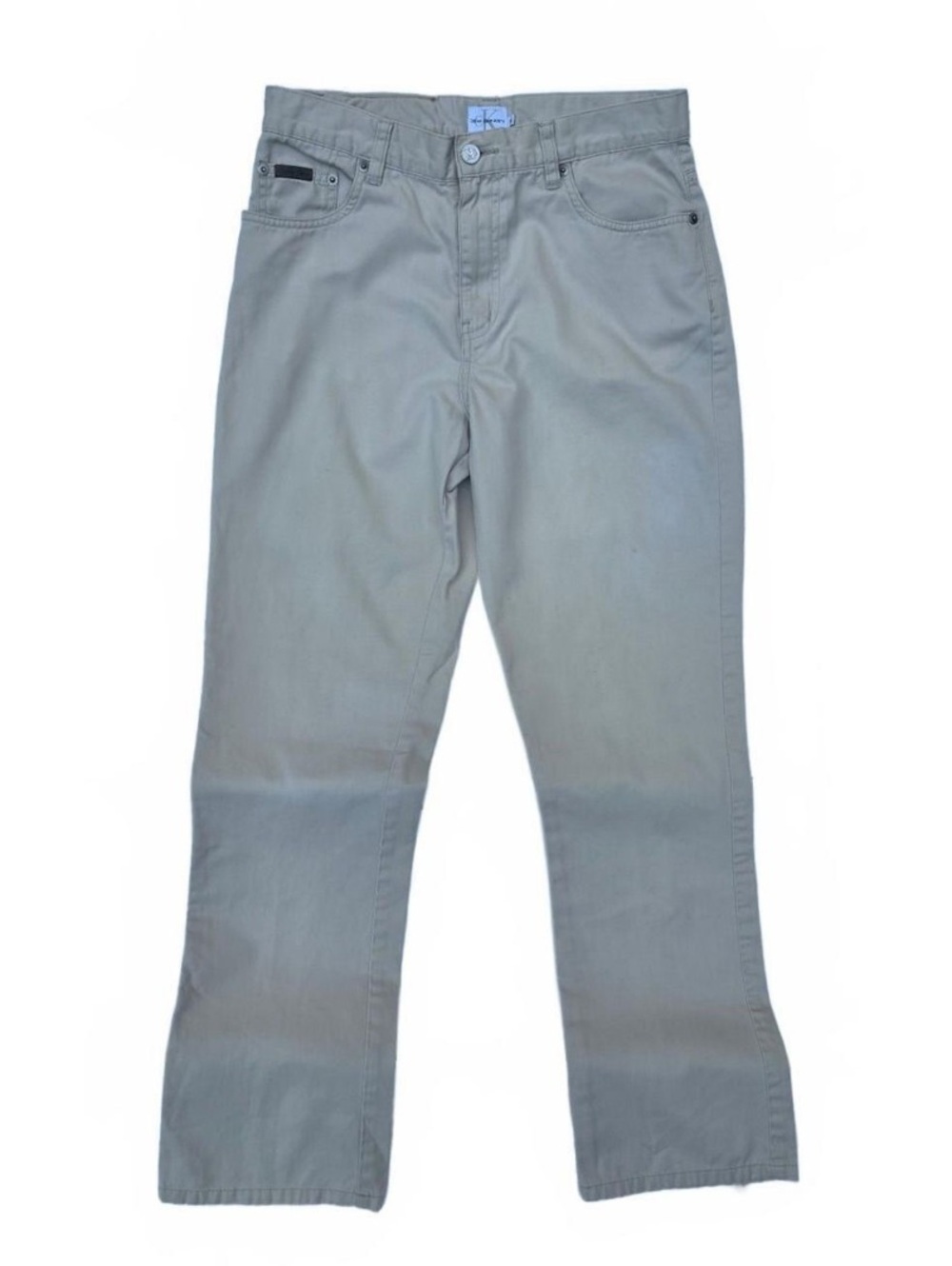 Vintage 90's Calvin Klein Khaki Denim Jeans Straight Leg l Size 9 l Beige Twill